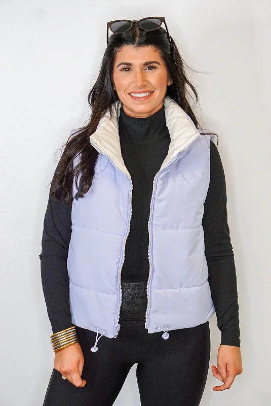 Winter Adventures Periwinkle Reversible Vest