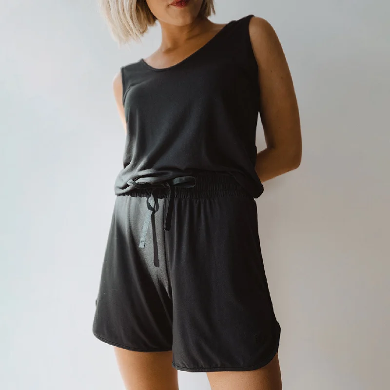 Serenity Tank Romper, Black