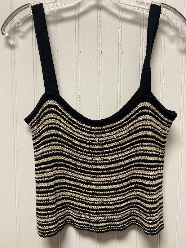 Black & Cream Top Sleeveless Lucy Paris, Size M