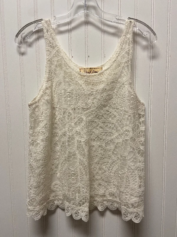 Cream Top Sleeveless Cmc, Size S