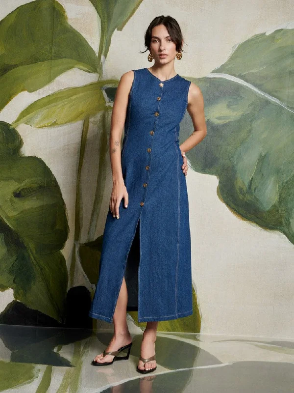 Teo Denim Midi Dress